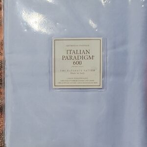 Restoration Hardware Italian Paradigm Sateen Pillowcase - Light Blue